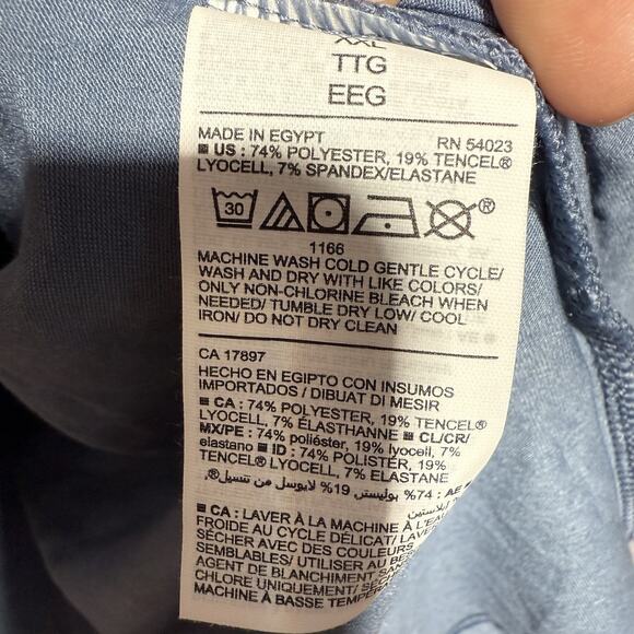 Old Navy Active 1/4 Zip Shirt Men’s XXL Blue Long Sleeve Pullover 4-Way Stretch - Picture 5 of 6